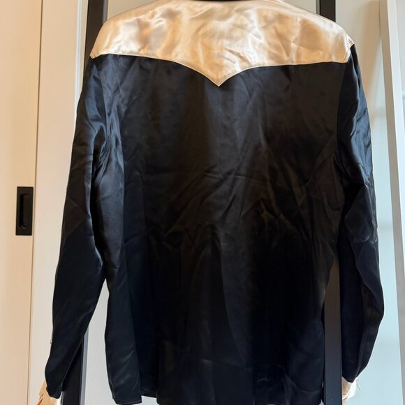 Alexa Chung x Madewell Satin Western Shirt Black/Cream Size XL NWT - Picture 9 of 11
